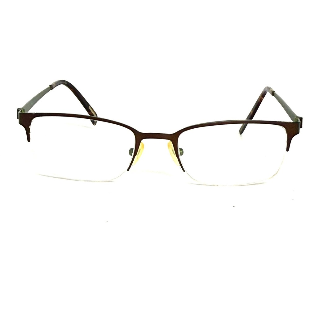 Kirkland Signature Cove Brown Green Semi Rimless Eyeglass Frames 50-19-140